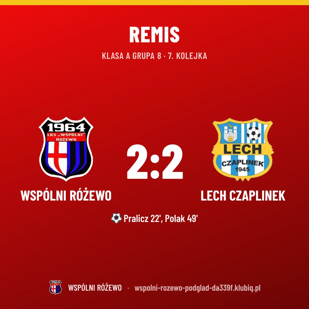 WSPÓLNI Różewo 2:2 Lech Czaplinek 